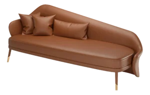Bhutan Brown Leather Daybed by Javier Gomez