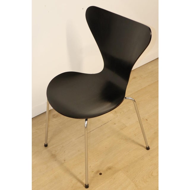 Black Series 7 Chairs by Arne Jacobsen for Fritz Hansen, 1950s, Set of 4 For Sale - Image 8 of 18