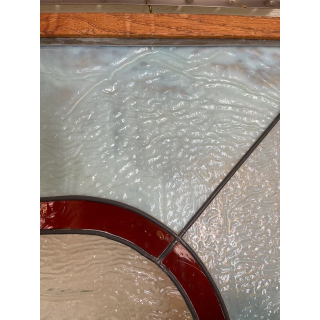 Vintage Multi Color Floral Leaded Glass Window For Sale - Image 4 of 5