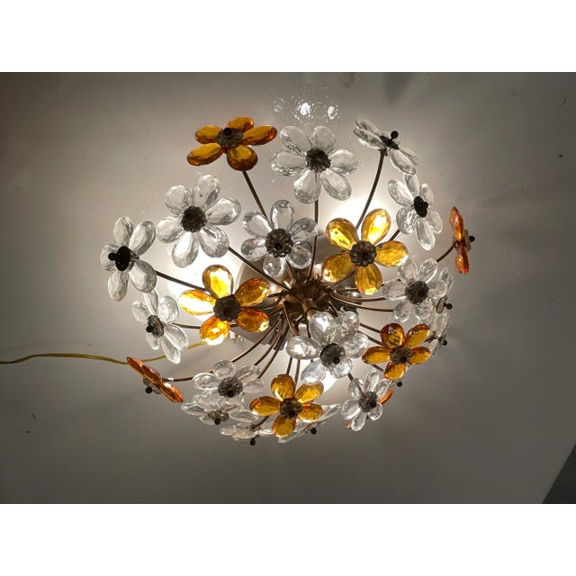 Murano Glass Flower Flushmount, 1960s For Sale - Image 3 of 9