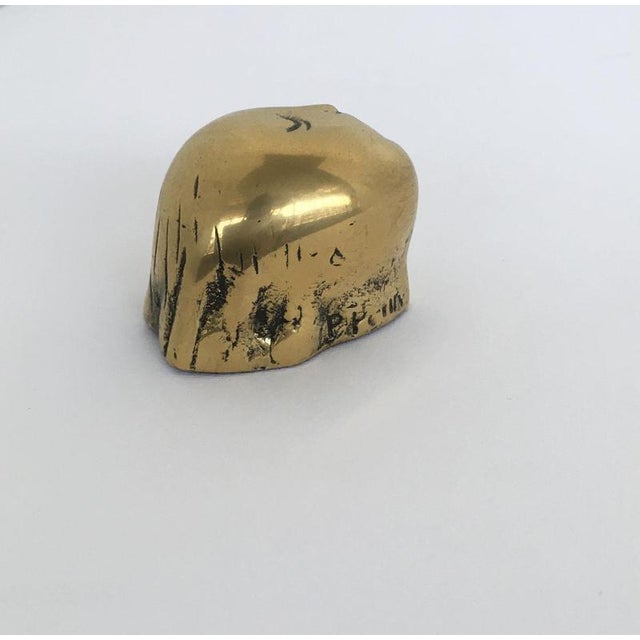 Gold Bronze Abstract Sculpture of Little Head by Piero Perin, Italy, 1980s For Sale - Image 8 of 18