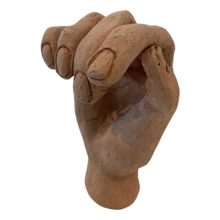 Terracotta Hand Sculpture by J Gallart For Sale
