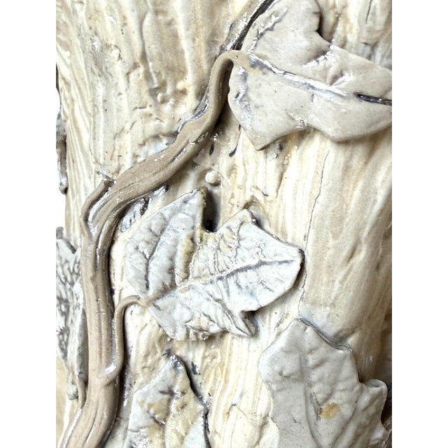 Figural Majolica Tree Trunk Vases by Villeroy & Boch, Germany, 1890, Set of 2 For Sale - Image 6 of 18