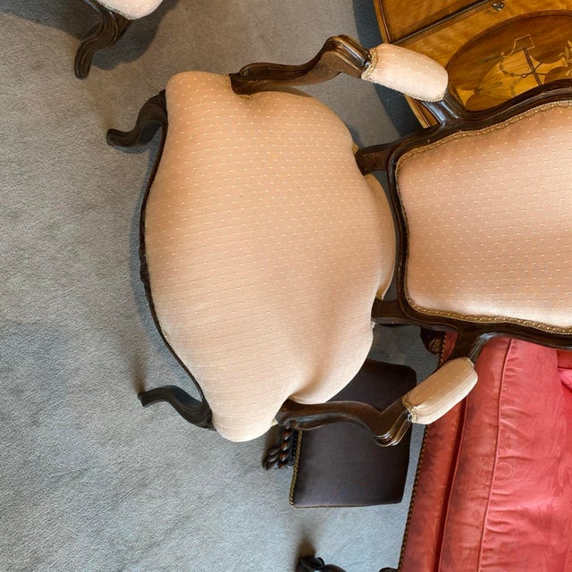 18th Century Pair of Louis XV Style Armchairs Fauteuil Antique Walnut For Sale - Image 4 of 11