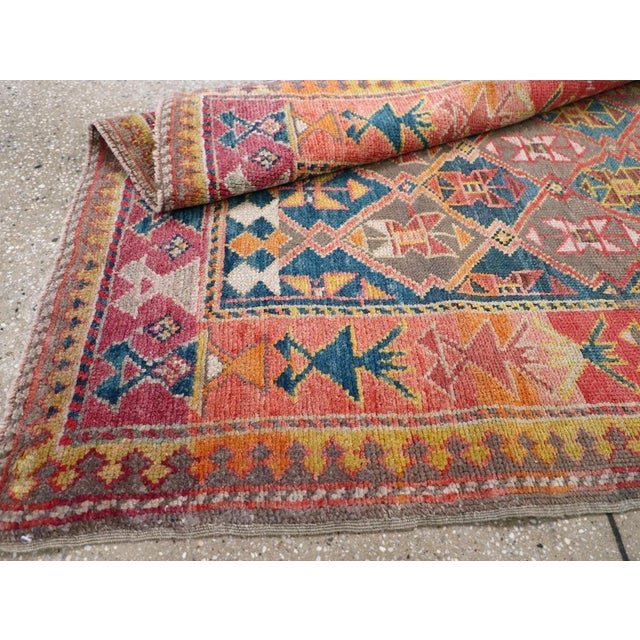 Bright Pink Galerie Shabab Collection Early 20th Century Caucasian Kazak Accent Rug For Sale - Image 8 of 8