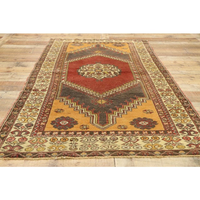 Textile Vintage Turkish Oushak Rug - 04'00 X 06'10 For Sale - Image 7 of 8