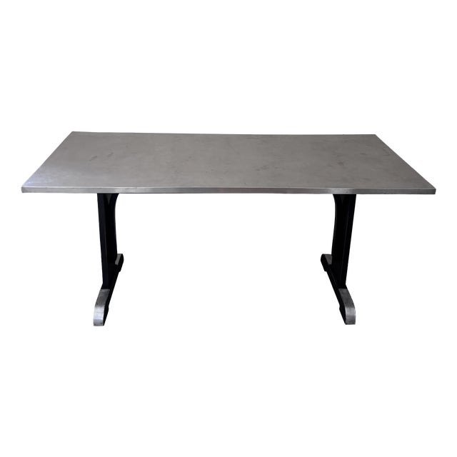 Bistro Table with Stainless Steel Top For Sale