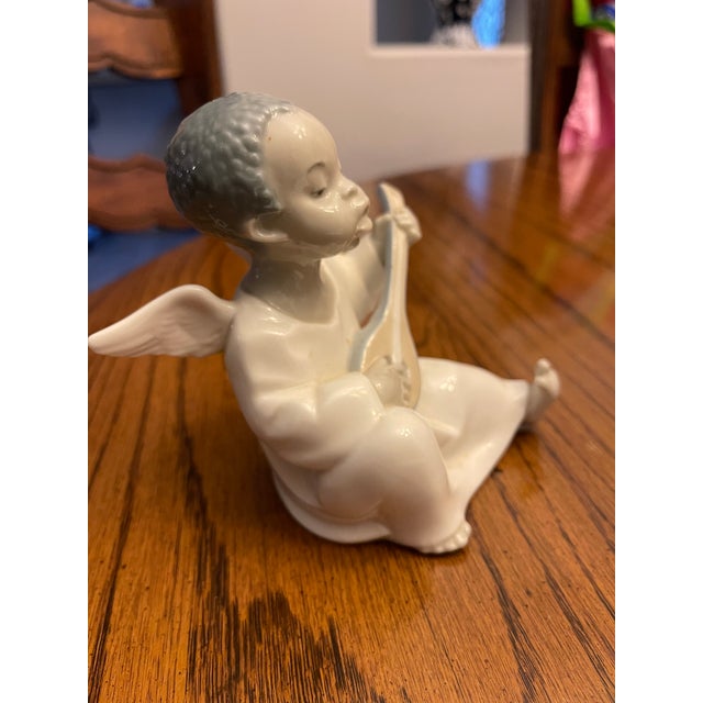 Spanish Lladro Angel Playing Mandolin For Sale - Image 3 of 6