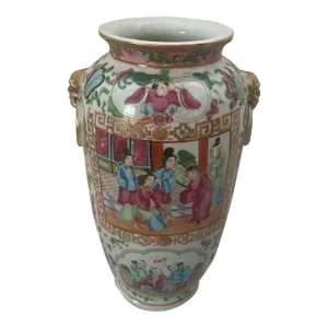 Antique Porcelain Rose Medallion Vase