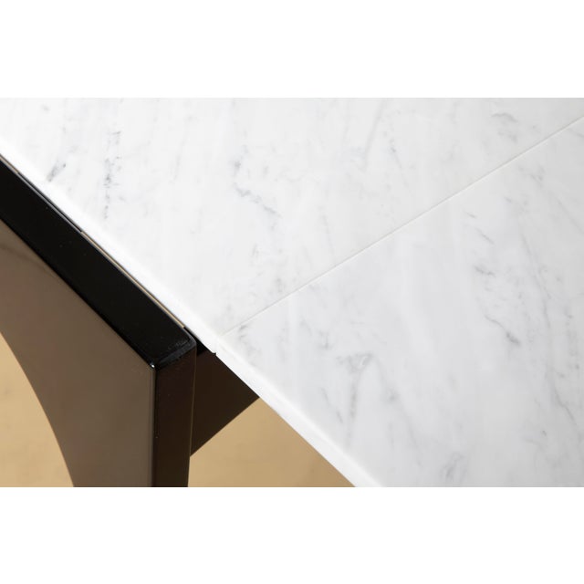 Large Extendable Marble and Lacquered Wood Dining Table by Ignazio Gardella for Misura Emme, Italy, 1985 For Sale - Image 6 of 11