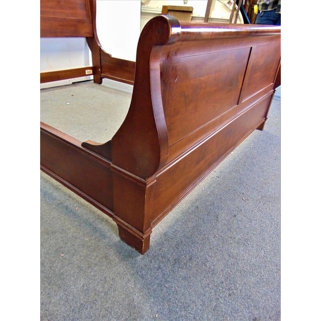 Nichols & Stone Empire Style Cherry Queen Size Sleigh Bed Chairish