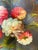 Brown Vintage Oval Wood Floral Tole Painted Tray For Sale - Image 8 of 17