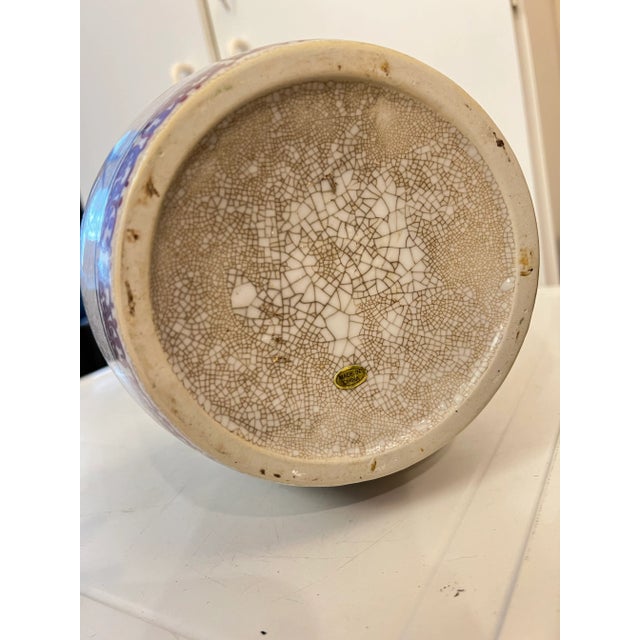 Vintage Floral & Bird Ceramic Water Bucket Vase/Planter For Sale - Image 10 of 12