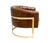 Modern Pasargad Home Vicenza Genuine Leather Barrel Chair, Brown For Sale - Image 3 of 9