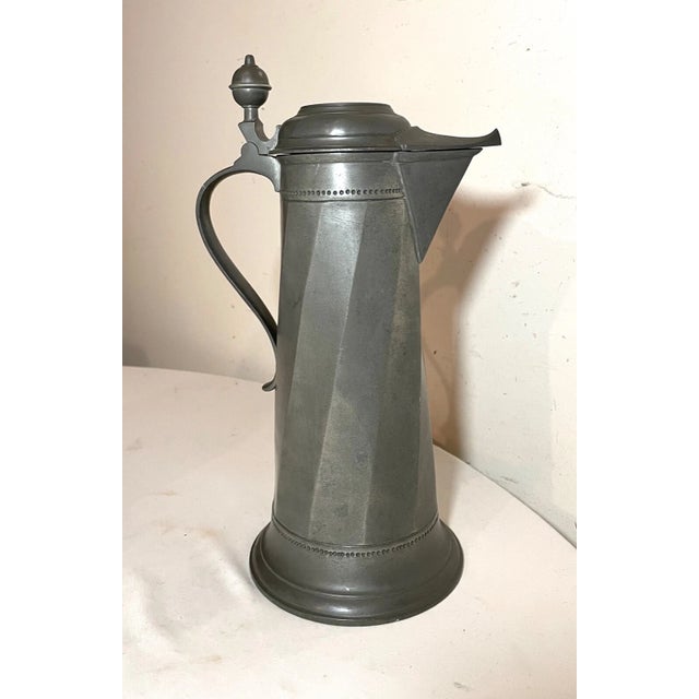 Up for sale is a rare antique late 19th century handmade pewter flagon pitcher/mug set by Ludwig Mory. The flagon is made...