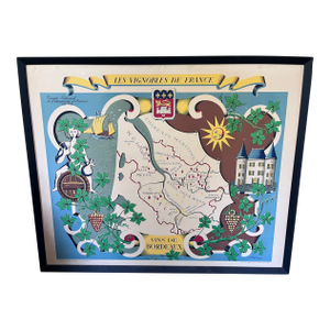 Vineyards of Bordeaux France 1954 Tourism Wine Print