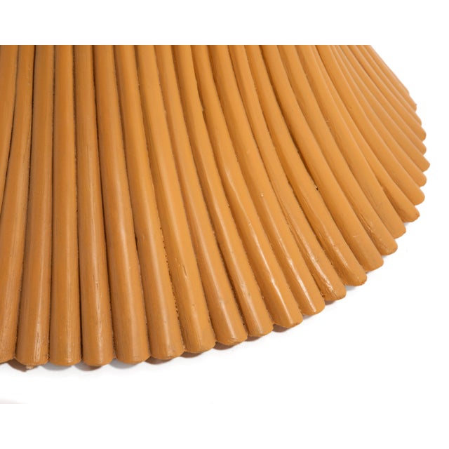 McGuire Wheat Side Table Reeded Bamboo Hourglass For Sale - Image 9 of 10