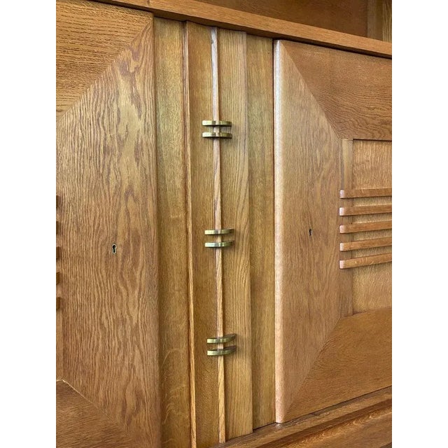Art Deco Oak Cabinet by Charles Dudouyt, France, 1940's For Sale - Image 3 of 12