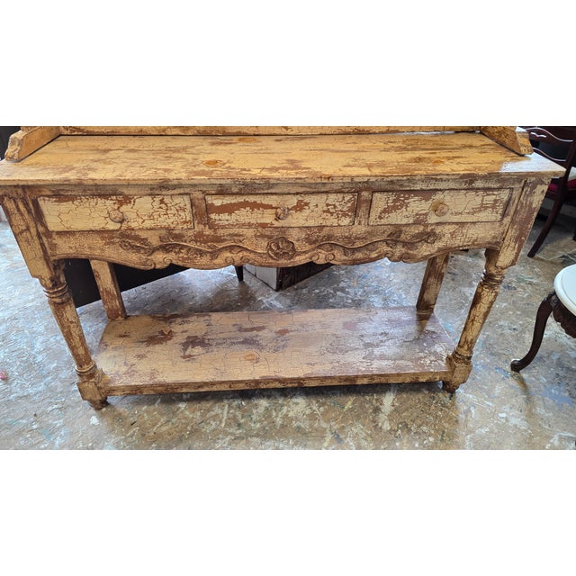 Wood 1990s Rustic Sideboard Display Hutch For Sale - Image 7 of 8