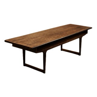 Mid-Century Modern Danish Rosewood Coffee Table with Shelf, 1960s For Sale