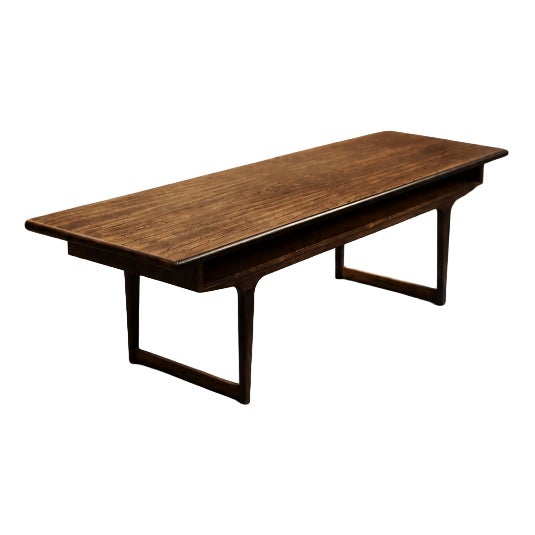 Mid-Century Modern Danish Rosewood Coffee Table with Shelf, 1960s For Sale