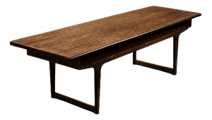 Mid-Century Modern Danish Rosewood Coffee Table with Shelf, 1960s