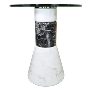 Marble and Glass Side Table from Acerbis, 1980s For Sale
