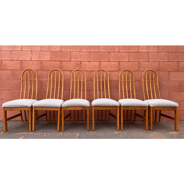 1990s Vintage Architectural Oak Dining Chairs- Set of 6 For Sale - Image 12 of 12