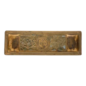 Tiffany Studios New York Bookmark Pattern Bronze Doré Pen Tray