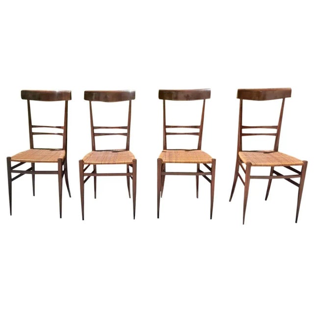 Set of 4 chairs attributed to Gio Ponti Leggera 646 Cassina, 1st Production 1951 we have 3 more chairs slightly different...