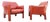 Vintage Cassina Model 415 Cab Lounge Chairs in Terracotta Leather by Mario Bellini For Sale