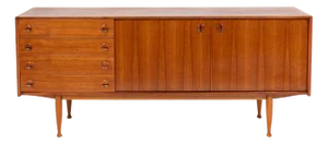 Teak Sideboard with 4 Drawers and 2 Doors, 20th Century