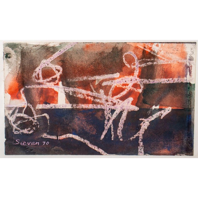 Maurice Sievan (American, 1898-1981), Untitled, Mixed Media on Paper, 1970, crayon and watercolor, signed and dated "'70"...