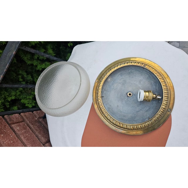 Art Nouveau Brass Ceiling Lamp, 1890s For Sale - Image 6 of 8