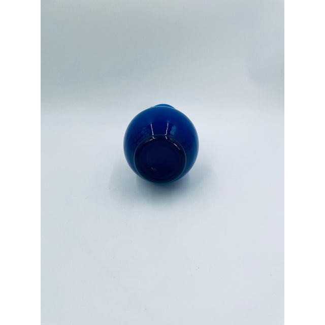 Blue Vintage Art Glass Vase, 1975 For Sale - Image 8 of 10