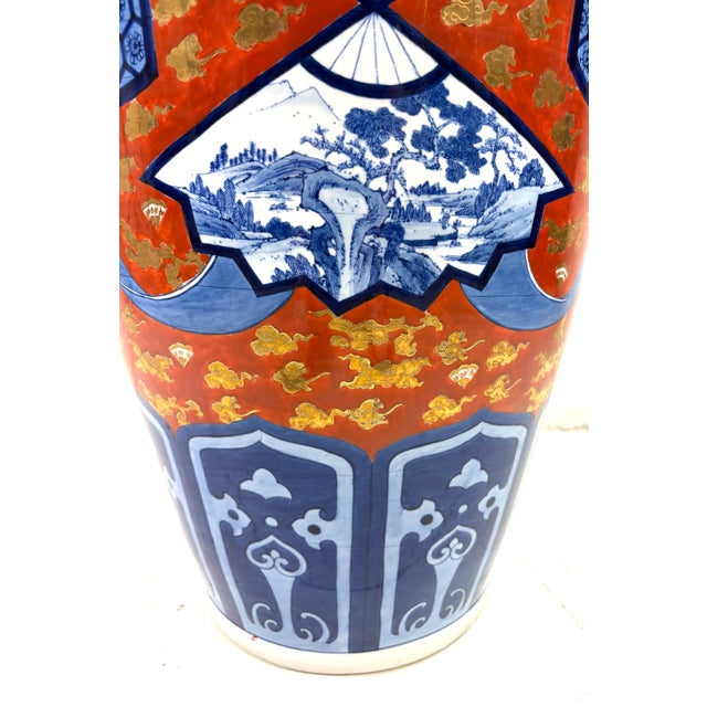 Monumental Palatial Size Hand Painted Japanese Emari Vace For Sale - Image 11 of 12