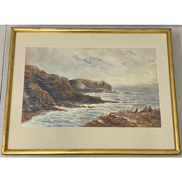 John Henry Hill (1839-1922) Original Coastal Landscape W/ Figures C.1900 For Sale - Image 12 of 12