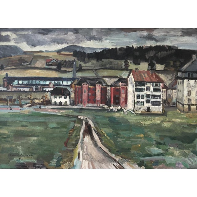 Lucien Schwob, Le Brassus, Vallée de Joux, 1930, Oil on Canvas, Framed, in Flawless conditions. Designed 1920 to 1949 This...