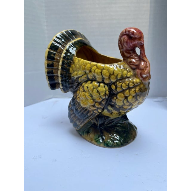 Mid 20th Century Vintage Ceramic Turkey Cachepot For Sale - Image 5 of 8