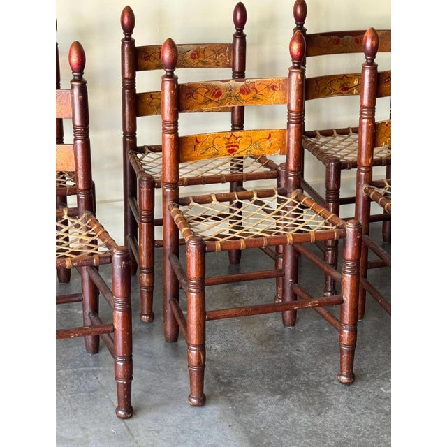 Antique Scandinavian Painted Folk Art Dining Set For Sale - Image 10 of 12