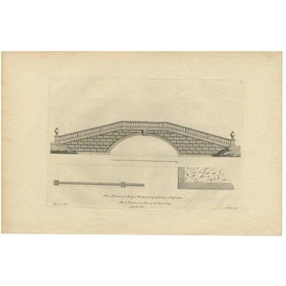 Colen Campbell, Illustration of a Bridge of Kimpton Hoo in Kimpton, Hertfordshire, England, 1770, Print For Sale