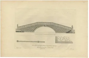 Colen Campbell, Illustration of a Bridge of Kimpton Hoo in Kimpton, Hertfordshire, England, 1770, Print