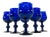 Art Deco Style Cobalt Glass Wine Stems, Set of 6 For Sale