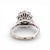 Late 20th Century Vintage French Emerald & Diamond Daisy Ring - 18k White Gold - Circa 1990, Size 6.25 For Sale - Image 5 of 6