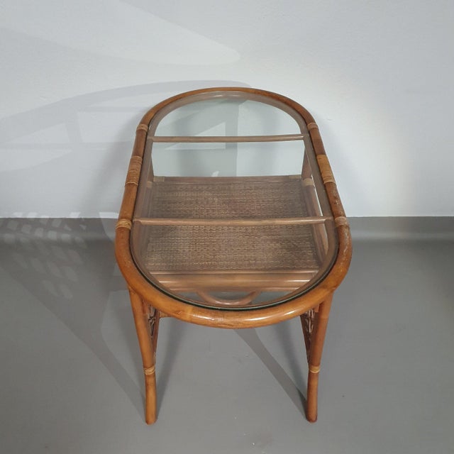 Balcony Table and Chairs in Rattan and Bamboo, 1970s, Set of 3 For Sale - Image 14 of 18