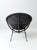Wood Mid Century Black Wicker Saucer Chair For Sale - Image 7 of 11