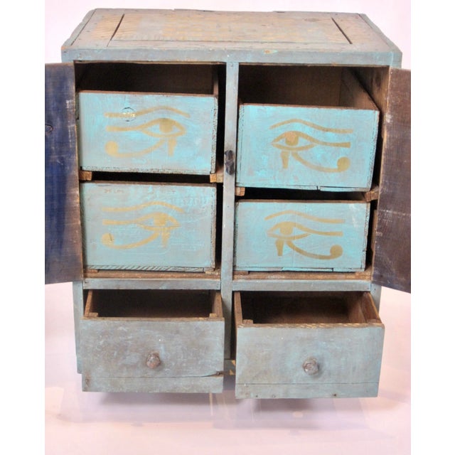 Wood Folk Art Ankh Cabinet From Salvaged Wood, Outsider Art 20th Century For Sale - Image 7 of 12