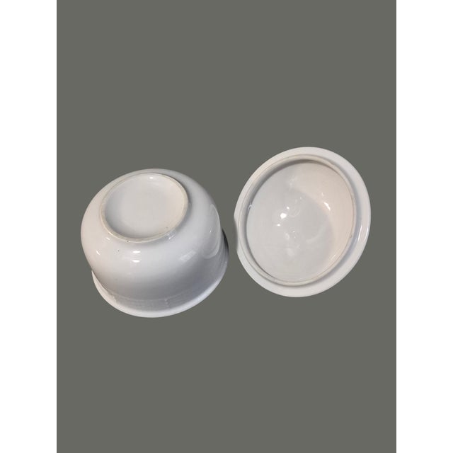 Ceramic Vintage White Fine Porcelain Attributed Herend Small Rose Top Trinket Box For Sale - Image 7 of 8