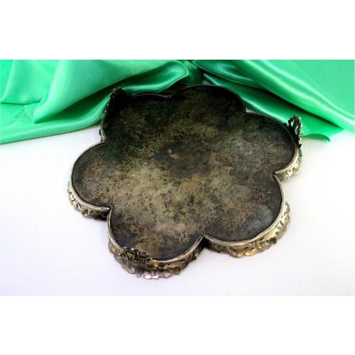 Silver Lobed Salver with Engraved Floral Motifs For Sale - Image 3 of 7