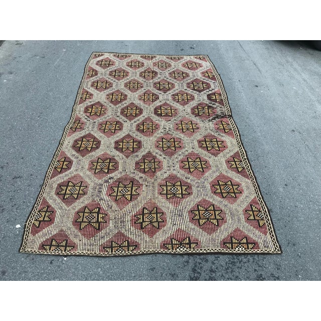Vintage Anatolian Tribal Floor Kilim - 5′3″ × 9′2″ For Sale - Image 6 of 6